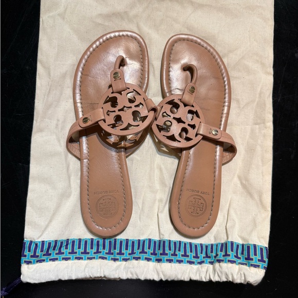 Tory Burch Brown Leather Sandals - Picture 1 of 4